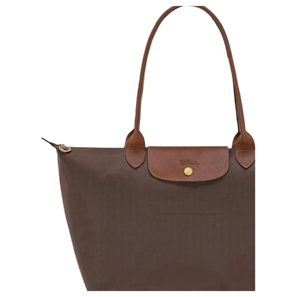 Longchamp Bolso de Hombro de Nailon con Logo de Marca Le Pliage Grande para Mujer Marrón Oscuro 1899089002