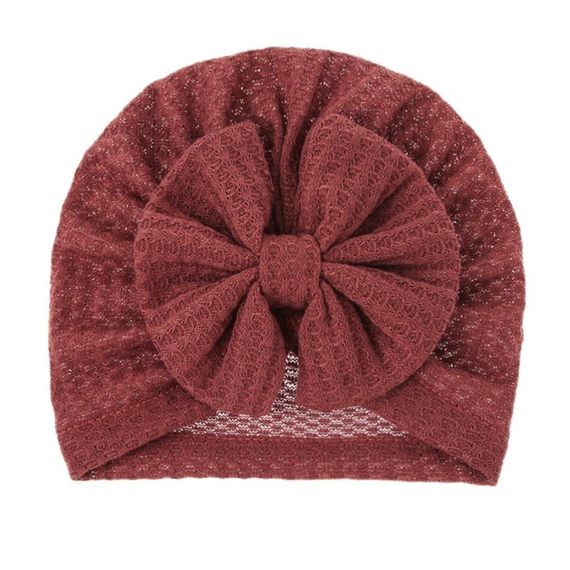 New Baby Knitted Wool Waffle Hat Bow Children's Pullover Hat Baby Out Cute Boat Hat