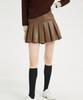E.PARCA Castano Leather Pleated Skirt