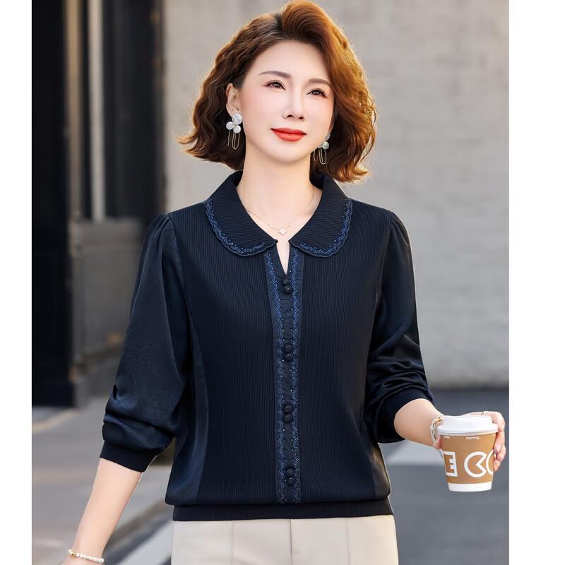 Elegant Long Sleeve Top for Middle-Aged Women