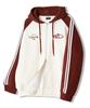 Underoff Raglan Track Star Logo Zip-Up Hoodie Burgundy