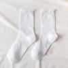 Women Crew Socks Soft Cotton Comfortable Breathable Ruffle Edge Casual Everyday Socks for All 1 Pair