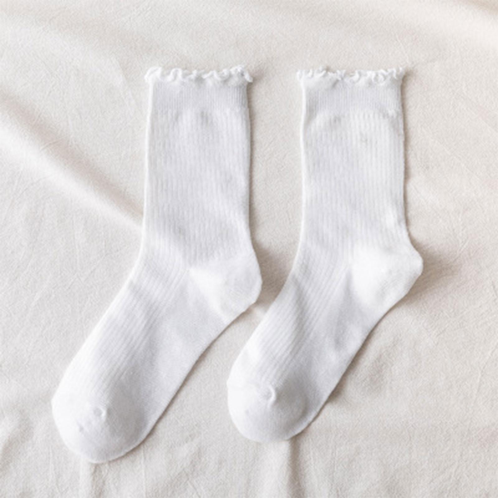 

Basic Casual and Versatile Solid Color Comfortable Sock Soft Long Thermal High Quality Home Sleeping Soft Socks for Female One Size білий