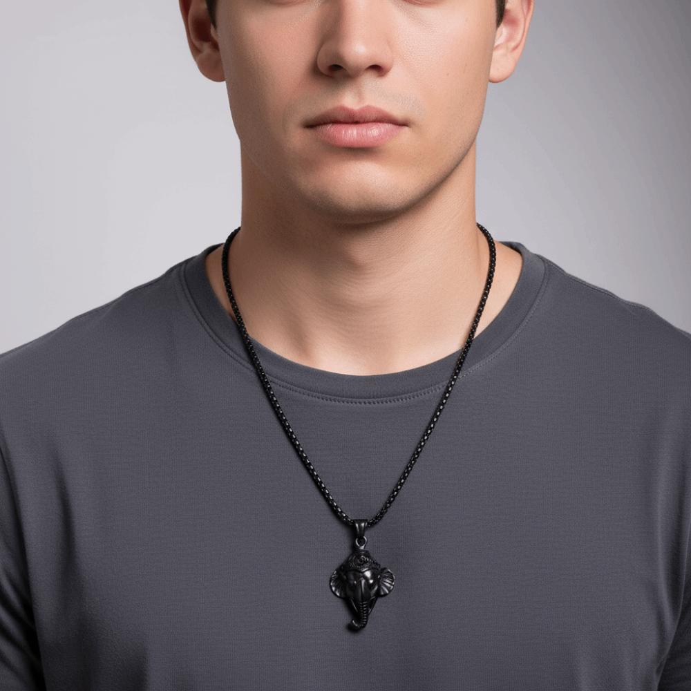 Elephant Head Pendant with Chain Rock Sweater Necklace Hip Hop Collarbone Necklace  Daily Wear