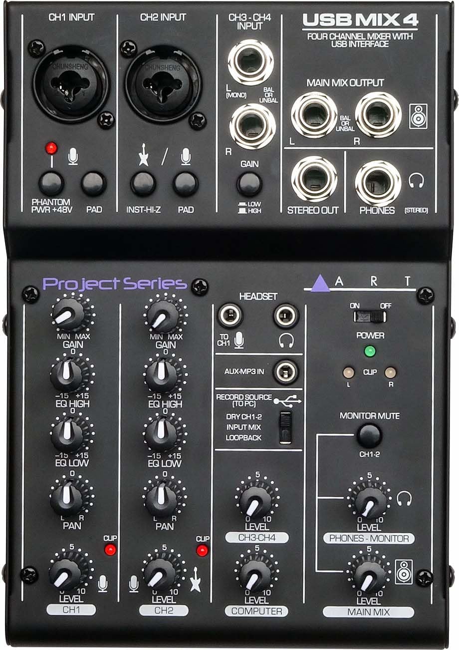 

ART 4-канальный USB-микшер USB MIX 4 [Отечественный обычный импортный продукт]