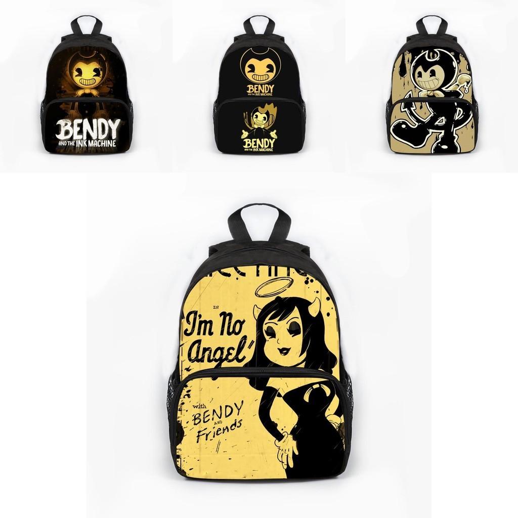 Bendy And The Ink Machine Cartoon Game School Backpack With Adjustable Padded Straps For Kids