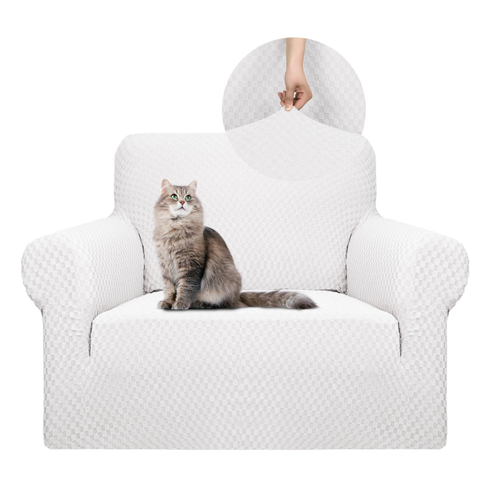 Вязаный квадратный жаккардовый утолщенный эластичный чехол для дивана, универсальный чехол для диванной подушки с полным покрытием 1 Seat белый