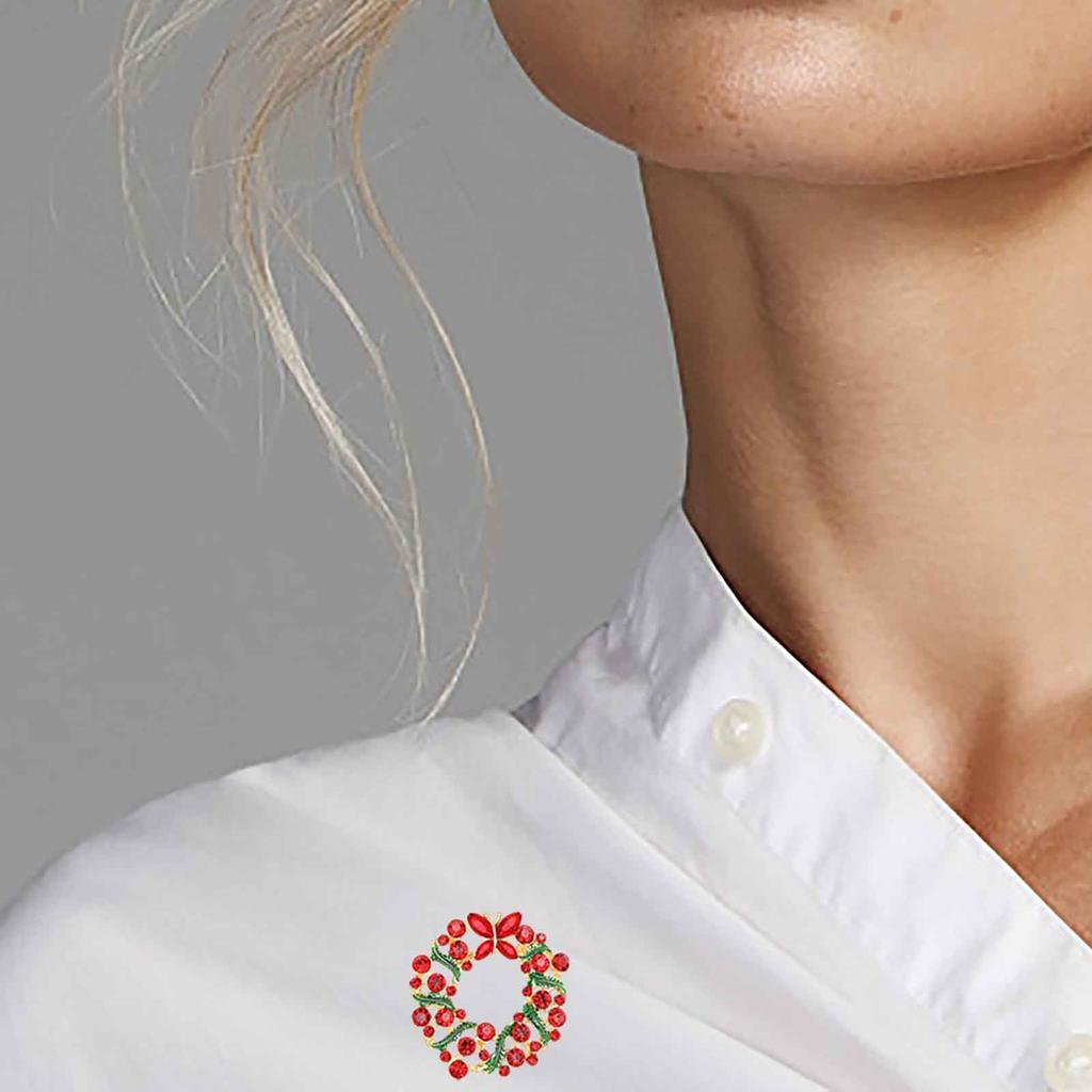 Christmas Brooch Rhinestone Crystal Christmas Pin Personality Brooch All- Clothes Accessories