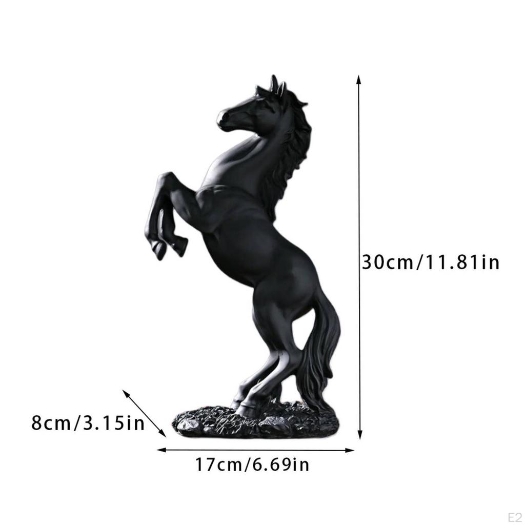 Horse Statue Rearing Figurine Decorative Shelf Decor for Art Collectors, Bookshelf, Office,