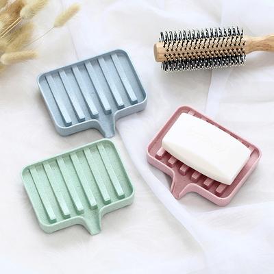 Soap Storage Holder Bathroom Portable Organizer Accessories Drainable Soap Box Environmentally.Home Living.Non Slip Simple Wheat Straw  Accessories