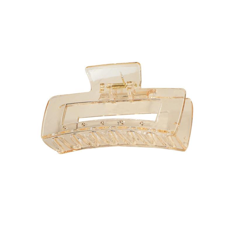 Stylish Korean Jelly Color Square Transparent Hair Claw Clip For Women In Soft Tones