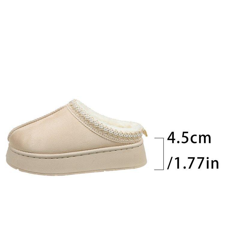Botas de Nieve para Mujer con Forro de Felpa-Suela Gruesa Suave de Magdalena para el Hogar Exterior Felpa Gruesa Cálidas Ligeras Cómodas Zapatos de Algodón