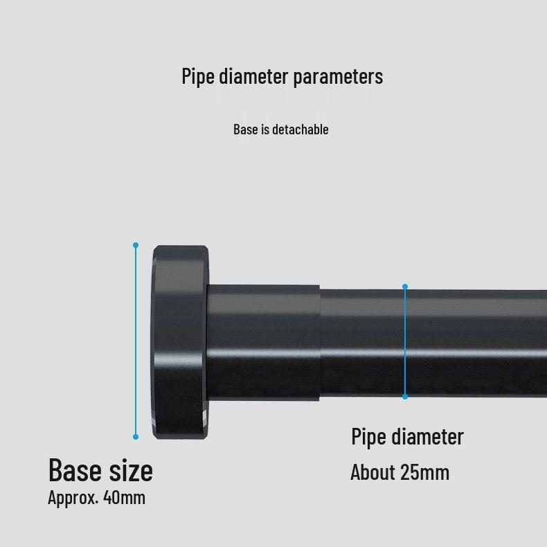 No-Drill Telescopic Curtain and Shower Rod with Nail-Free Clothes Drying Feature