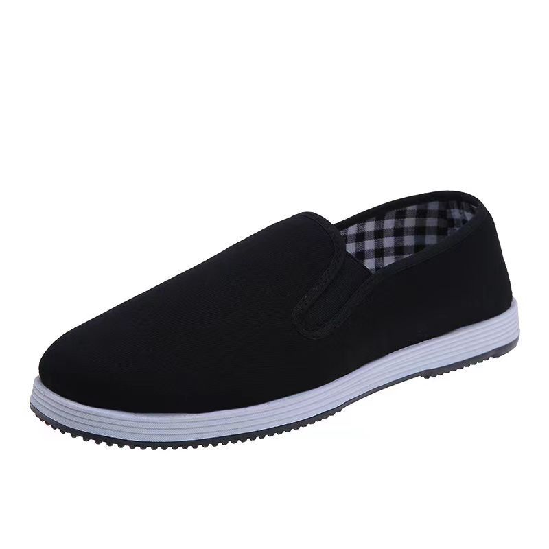 Breathable Summer Canvas Shoes Beijing Cloth Shoes Casual Round Head Beef Tendon Sole Shoes Men's Lasagna Soft Sole Black Cloth Shoes