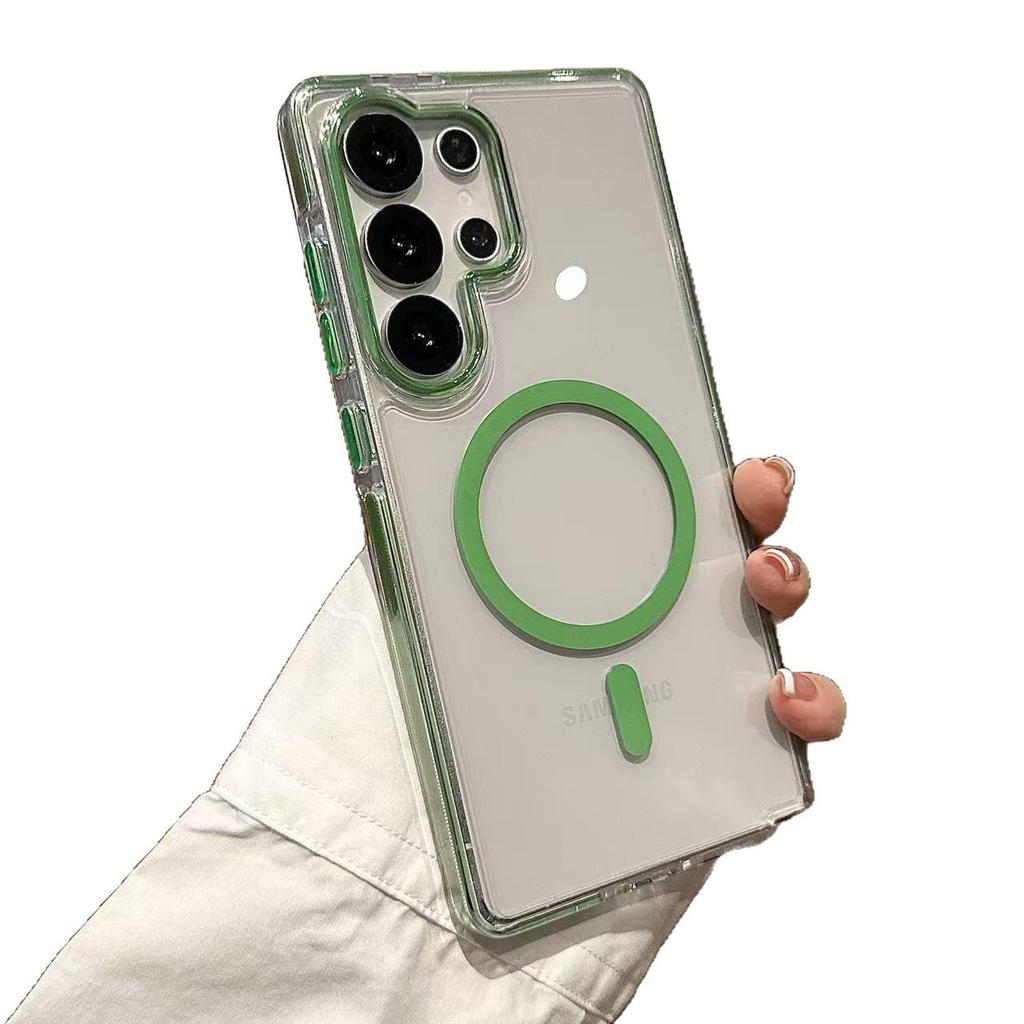Magnetic Ring Phone Case for Samsung S26 Ultra/S25 Plus/S24+ - HD Transparent, High-Quality Hard Shell