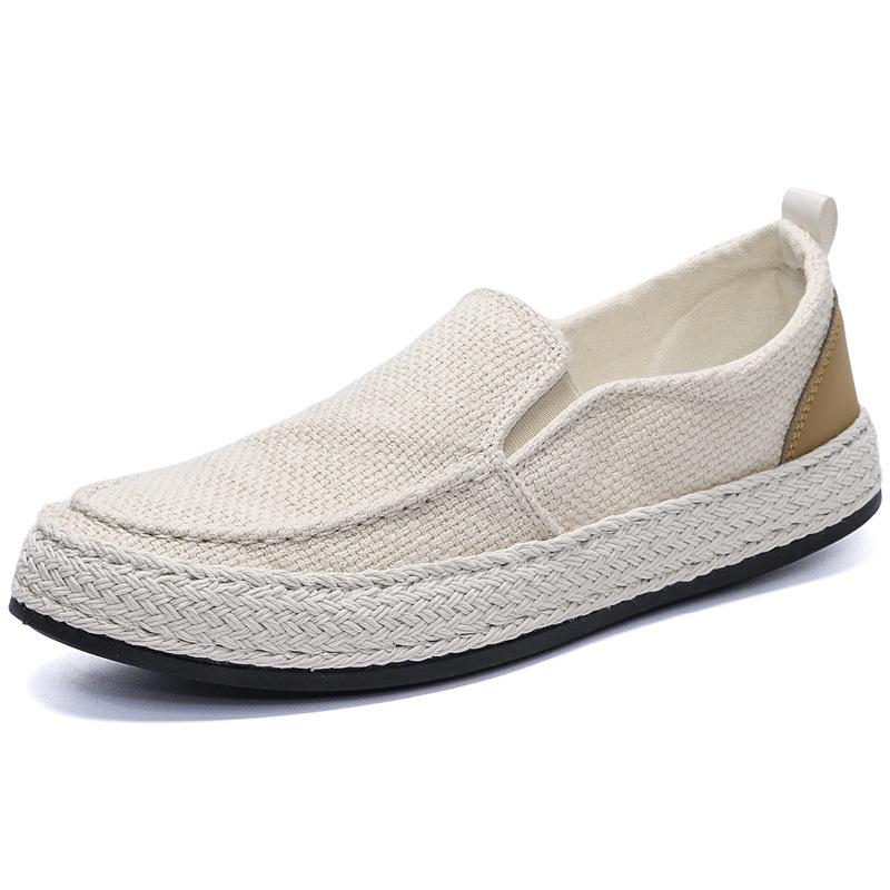 Men's casual shoes men's summer breathable low-top linen handmade one-pedal foot cover old Beijing cloth shoes men's shoes
