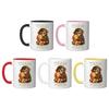 Baby Macaque Monkey Hugging Plush Coffee Cup Cute Monkey Drinkware for Office Home Gift for Animal Lovers Women Men