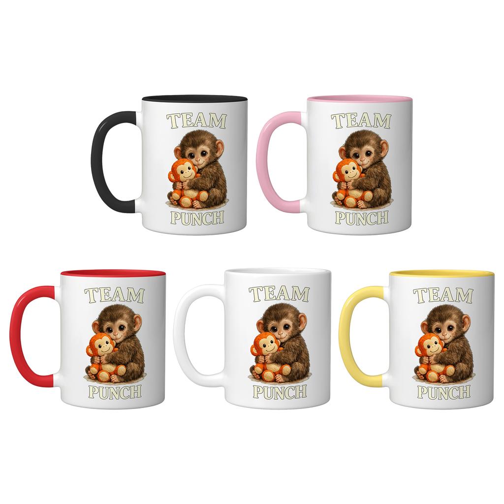 Baby Macaque Monkey Hugging Plush Coffee Cup Cute Monkey Drinkware for Office Home Gift for Animal Lovers Women Men