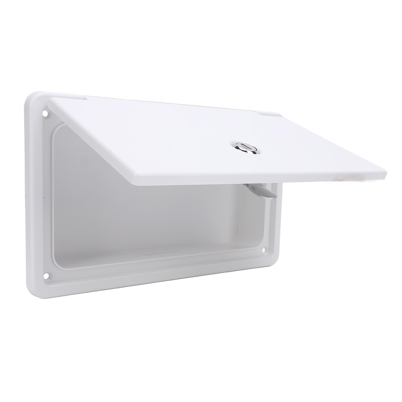 

RV Baggage Door Toolbox 10.5 X 6.1 Inches with Bottom Cap and Safety Lock Compartment Access Door for Camping Trailer