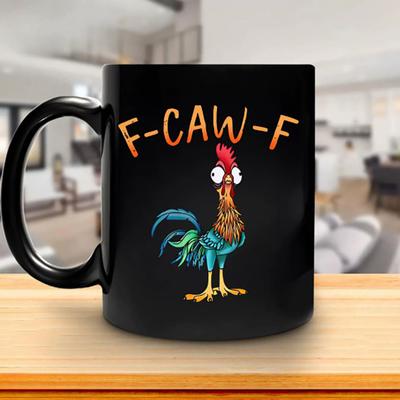 Tazza Personalizzata F-Caw-F Pollo 15oz Tazza da Caffè in Ceramica Divertente Gallo Animale da Fattoria Umorismo Tazza Riutilizzabile Lavabile in Lavastoviglie Adatta al Microonde Bicchieri