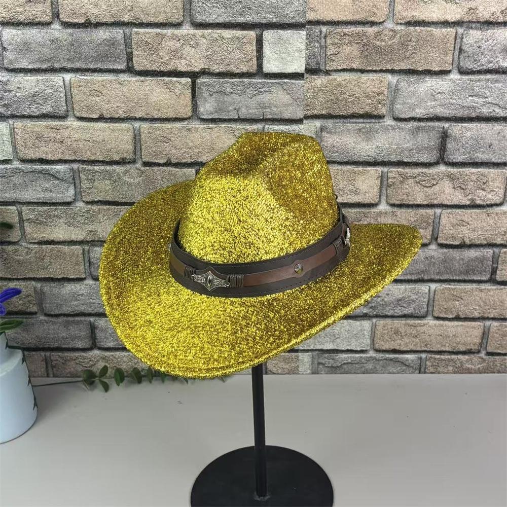 European and American Style Top Hat, Big Edge, Western Denim Straw Hat, Men's and Women's Outdoor Sunshade Sunscreen Hat, Retro Jazz Hat.