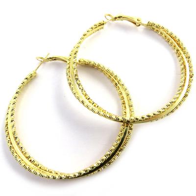 [M9322] - Gold 'Choreography' Hoop Earrings Ø 50 Mm