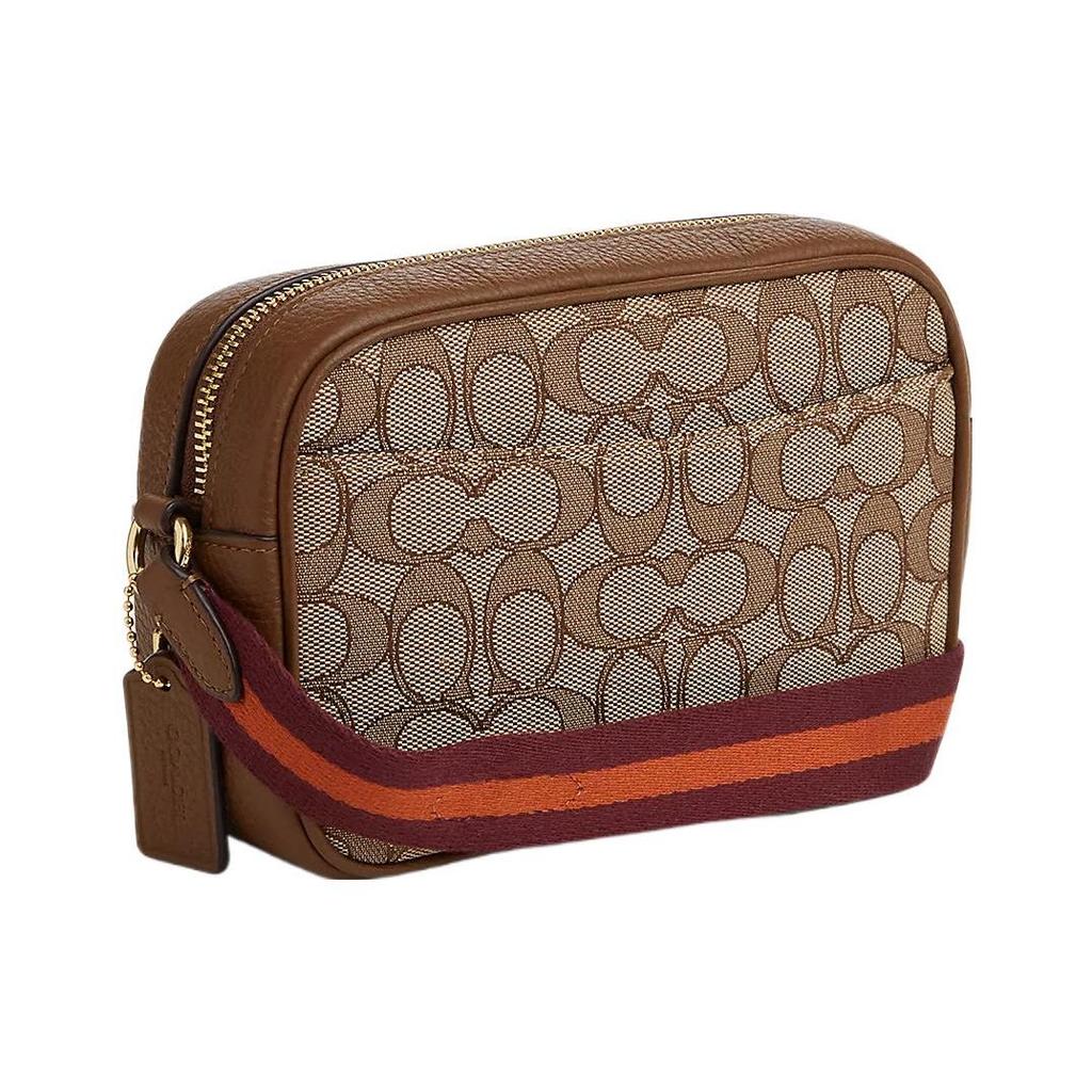 Coach Jamie 19 Classic Monogram Zip Closure Coated Canvas And Leather Shoulder Crossbody Bag Small Women Bags Khaki CO927-IMVGB