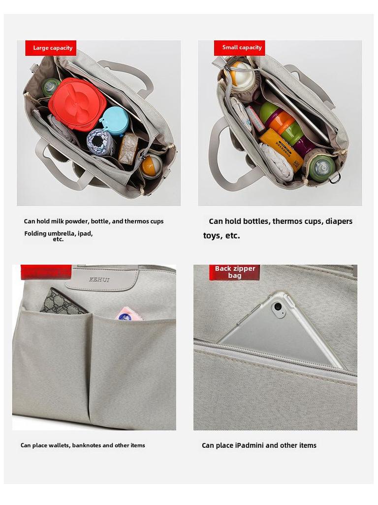 Modische multifunktionale Mamatasche: Isolierte Wickeltasche zum Tragen in der Hand, als Schultertasche oder als Messenger-Tasche für Mutter und Baby