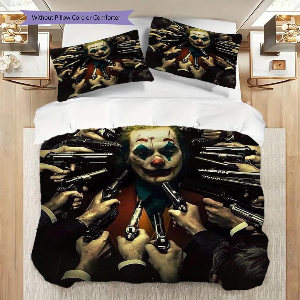 Joker'S Fiery Encounter Threepiece Set 1 Duvet Cover 2 Pillowcase Without Core Bedding Set Duvet Cover And Pillowcase Soft And Comfortable