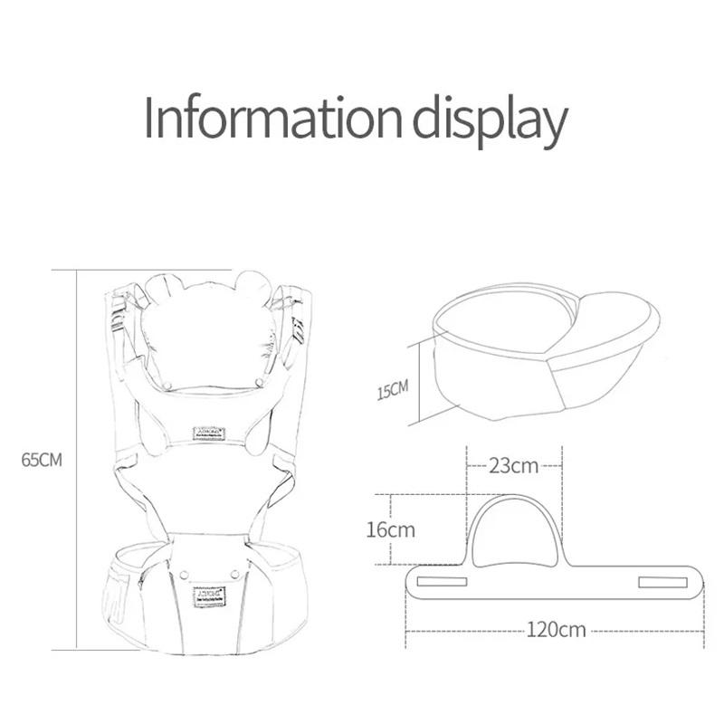 3 In 1 Baby Waist Seat Carrier Ergonomic With Windproof Hood Suitable For Winter