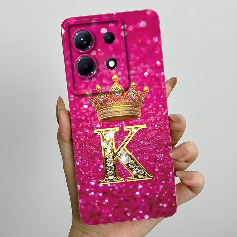 Dla Infinix Note 30 4G 5G Note30 Pro VIP 30i Modne Etui na Telefon z Inicjałami dla Pary Miękki Silikon TPU Osłona Ochronna na Obiektyw