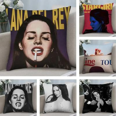 Poszewka na poduszkę Singer L-Lana D-Del Rey Krótki plusz Dwustronny nadruk Kwadratowe poszewki na poduszki dekoracyjne Sofa Domowa Decor poduszki