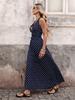 2026 Polka Dot Halter V-Neck Retro Holiday Dress