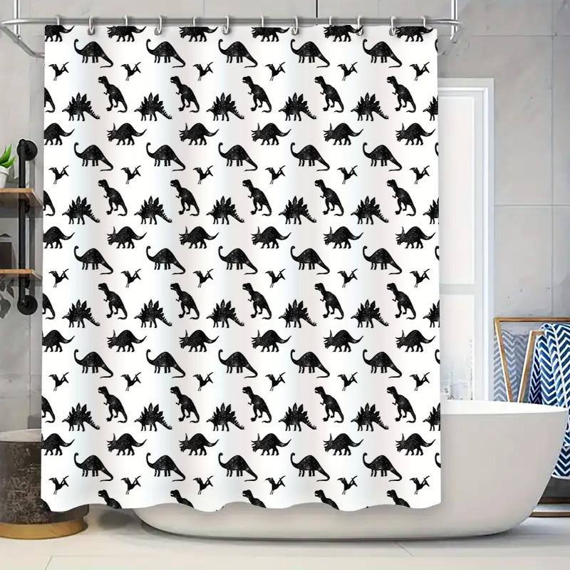 

Bathroom Shower Curtain Dinosaur Pattern Jungle Animals Kids Teen Boys Shower Liner Decor W60H190(CM)-1 Pcs
