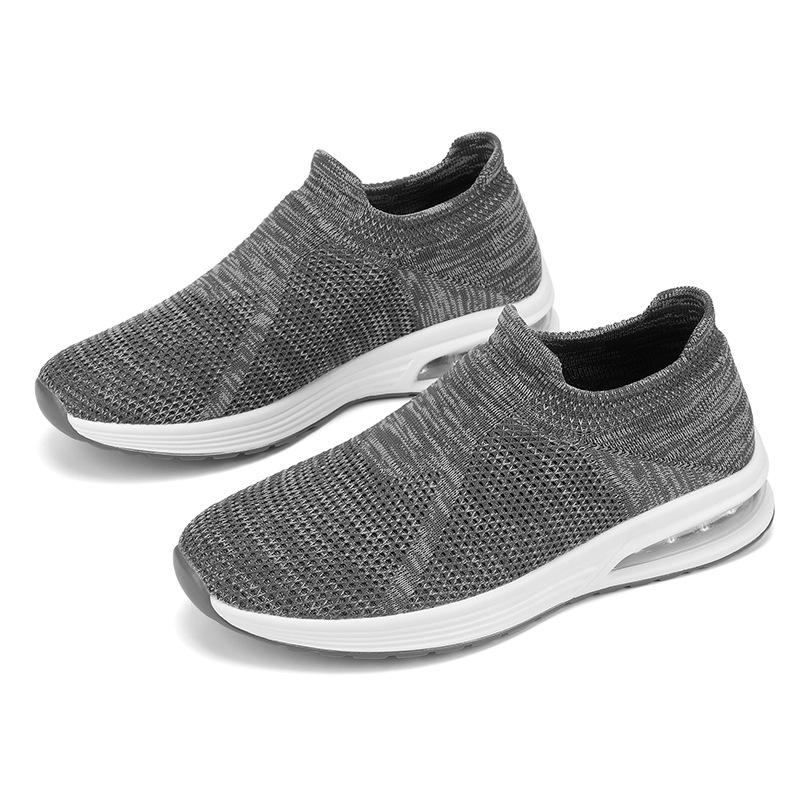 Plus Size Summer New Fashion Couple Air Cushion Shoes Flying Woven Breathable One Pedal Sock Shoes Leisure Sneaker