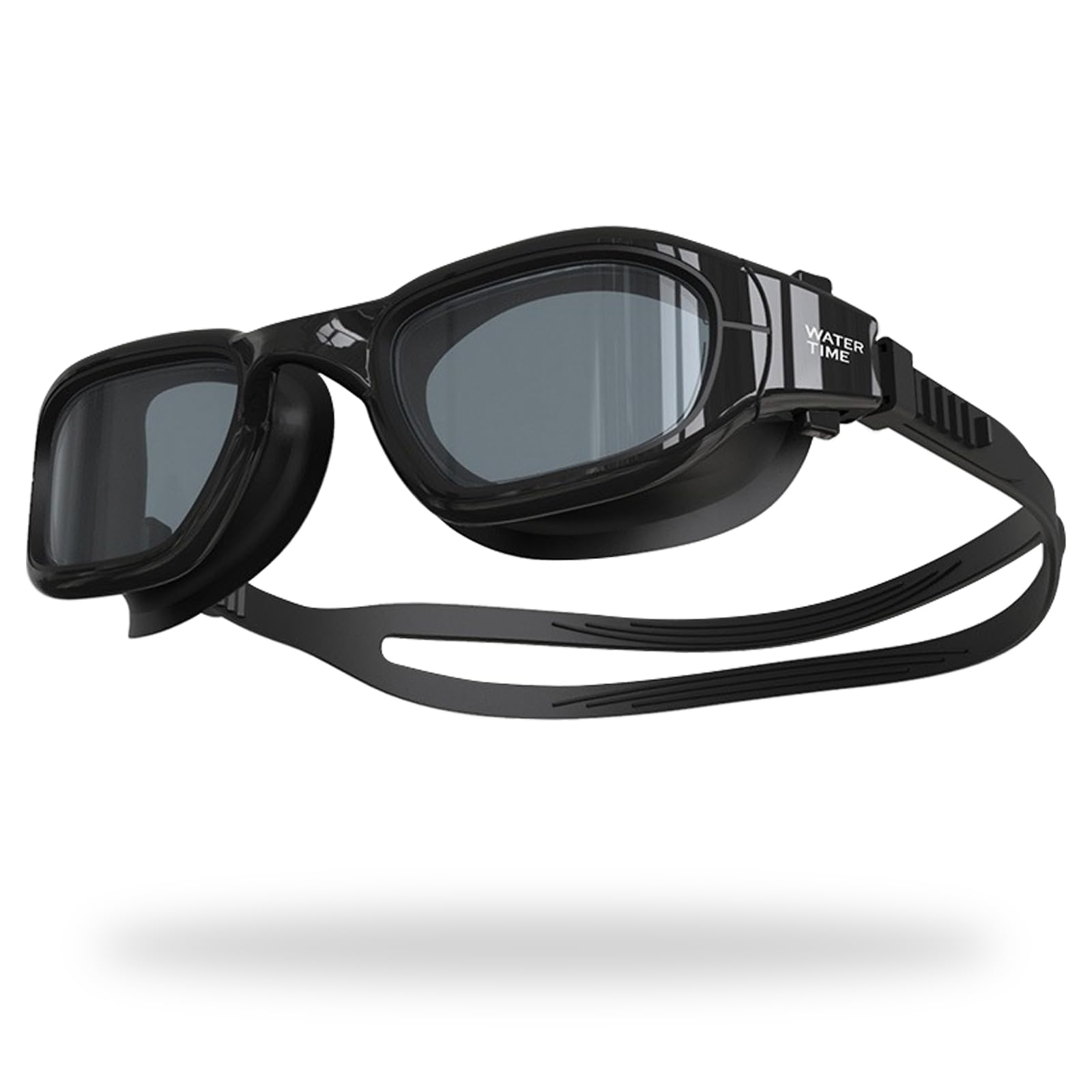 

WATERTIME Swimming UV Silicone Large Comfortable Adult Goggles Goggles, Unisex, Protection, Waterproof, Ultra-Flexible Mat, Indoor/Outdoor Use, Frame, чёрный