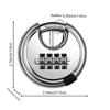 Stainless Steel Round Password Padlock Warehouse Outdoor Door Ship Container Chain Horizontal Opening Lock Anti-theft Waterproof