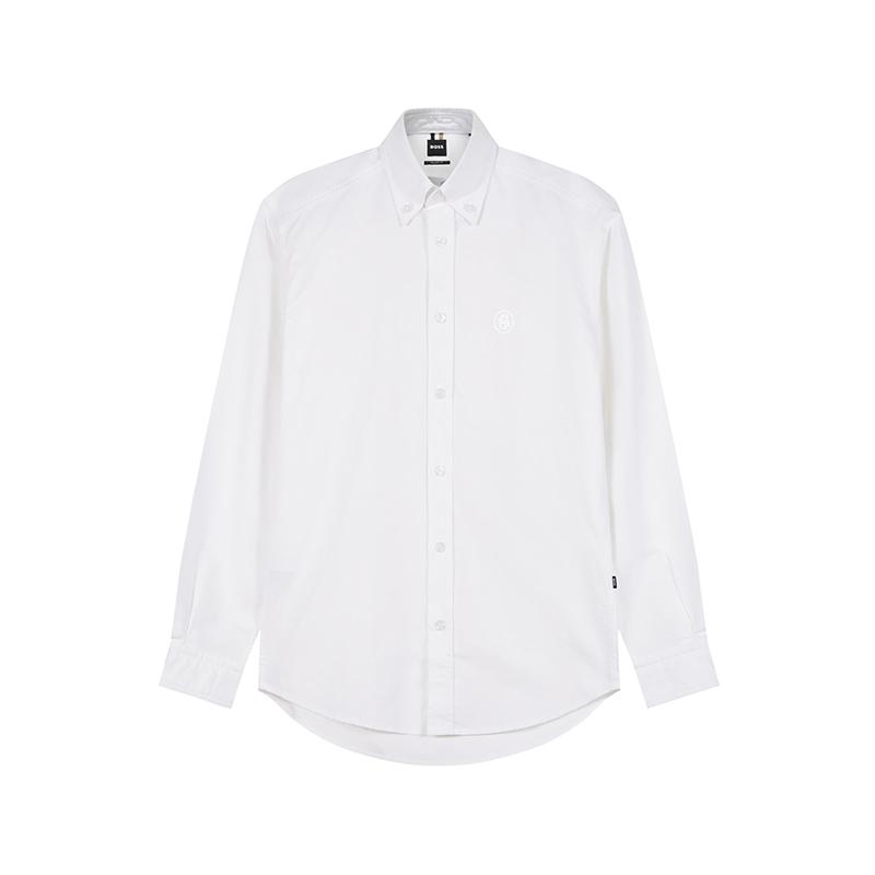 HUGO BOSS Shirts Men's White Lapel Moderate 50535388-100