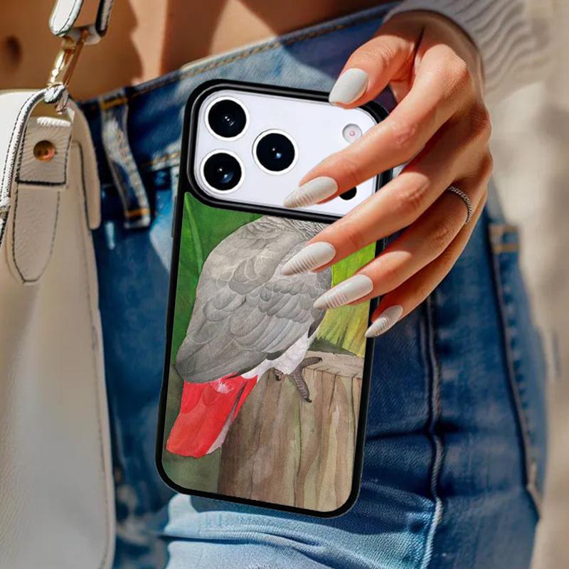 African Grey Parrot Phone Case For iPhone 17 Air 14 15 13 12 Max Cover For Apple 14 15 16 16e 11 Pro Max Plus Coque