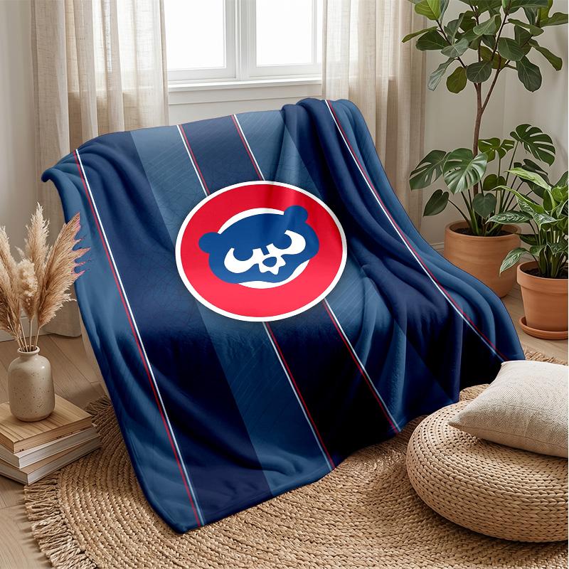 Chicago Cubs Flannel Fleece Blanket Cozy Warm Throw Blanket For Couch Bed Travel All Season Use