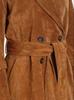 Coat Handmade Classy Stylish New Women's Brown Suede Trench Coat Soft Sheepskin