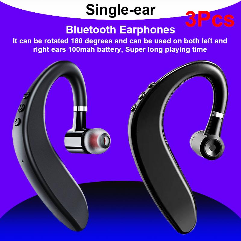 3pcs Bluetooth 5.3 Headphone Wireless Ear-Hook Earphone HiFi Sound HD-Calling Noise Reduction Earbuds Headset For