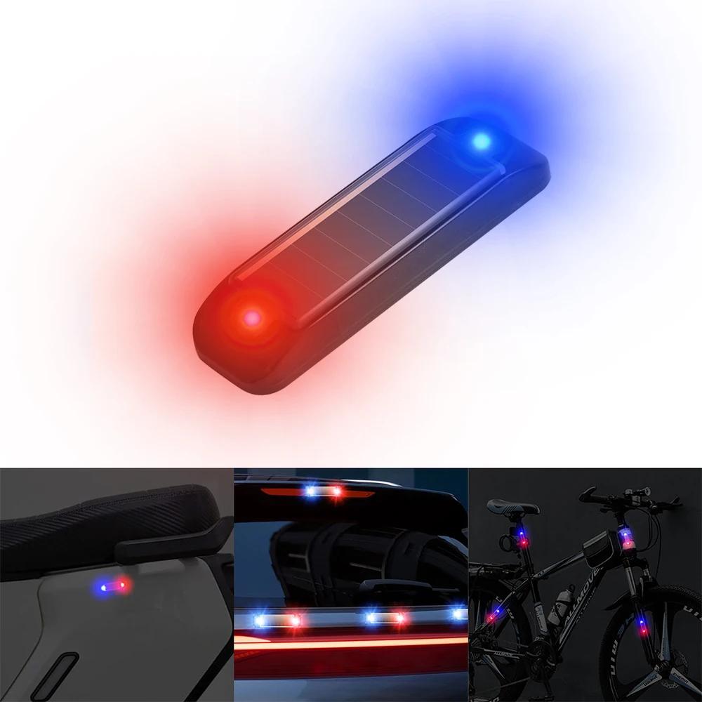 LED Solar Power Car Warning Light Night Security Simulated Alarm Wireless Caution Lamp Flashing Dummy Alarm Lamp E-bike Bicycle