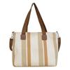 Canvas Bag Striped Tote Bag New Women's Bag Sweet Contrasting Color Handbag Crossbody Bag Large Capacity