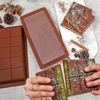 Silicone Cube Chocolate & Wax Bar Mold, Easy-Release Rectangular Design