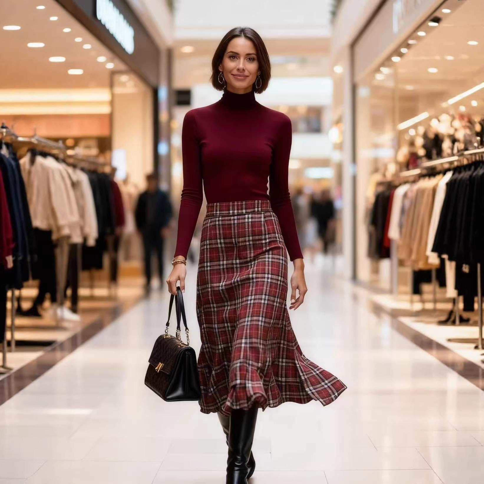 2026 Плиссированная юбка в клетку Пляжная одежда Праздничное платье M