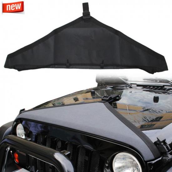 Front Engine Hood Bra Bonnet Cover Guard Cover for Jeep Wrangler TJ JK 1997-2017 Solid Black for JK