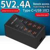 100W 20-Port Multi-Device USB Charger for Phones