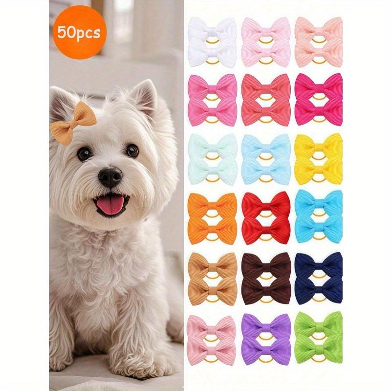 10pcs/100pcs Random Pet Hair Accessories & Hair Ties, Cute & No Damage, Suitable For Decorating Cats & Dogs