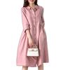 2025 Spring/Autumn Artistic Casual Loose Plus Size Women's Linen Slimming Shirt Dress